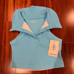 Year of Ours Gabriella Bra Active Crop Top Pisces‎ Light Blue Size Small New NWT